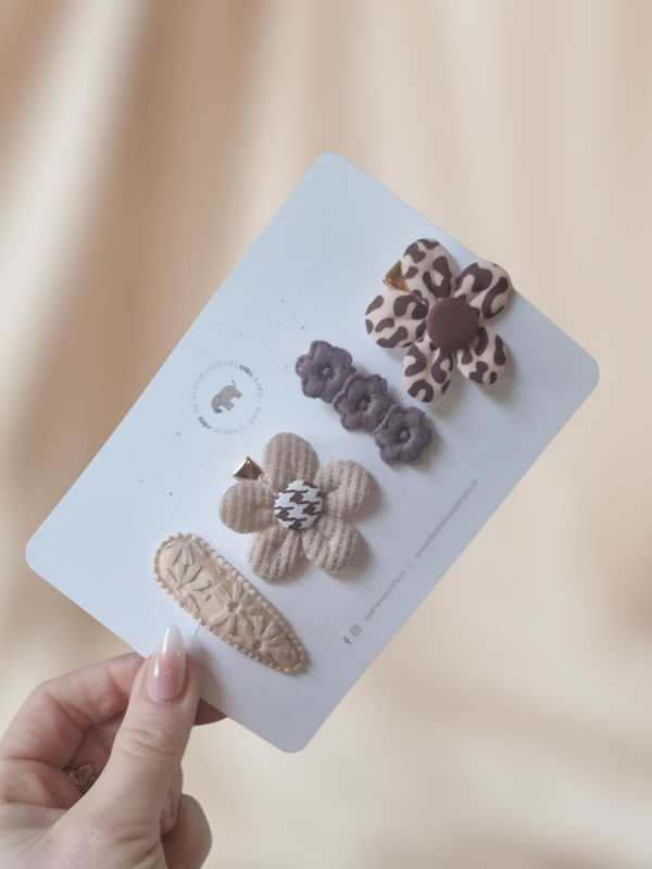 Haarspeldjes Kind- Mix - Bloem /Bruin