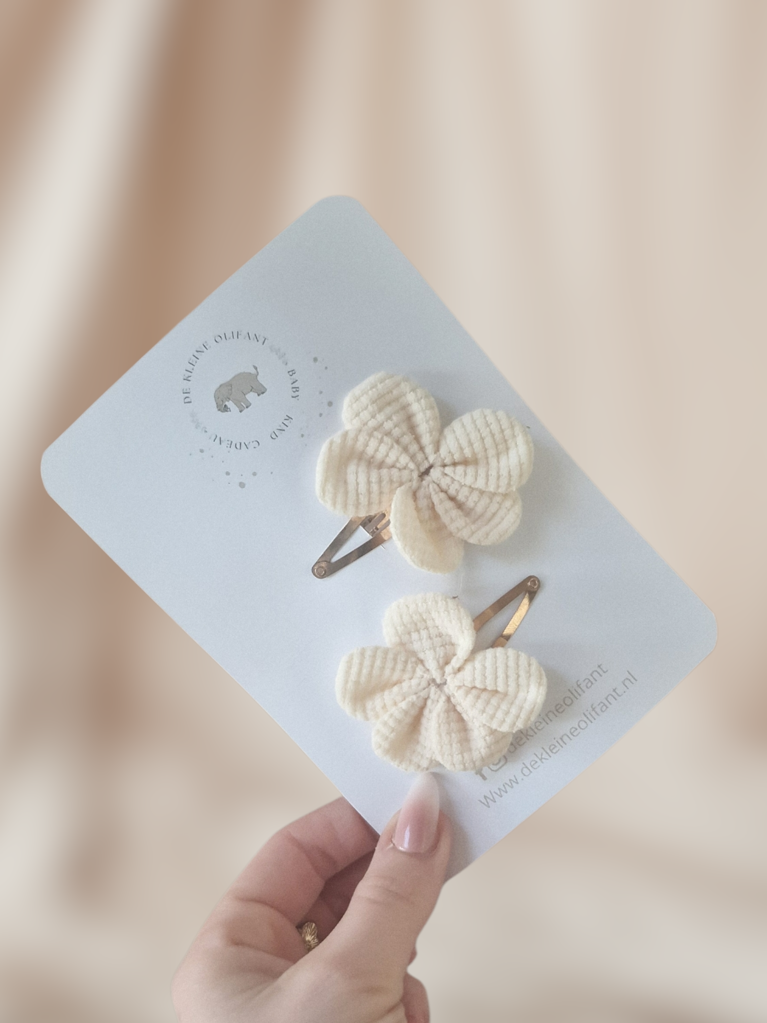 Haarspeldjes Kind- Bloem/Crème