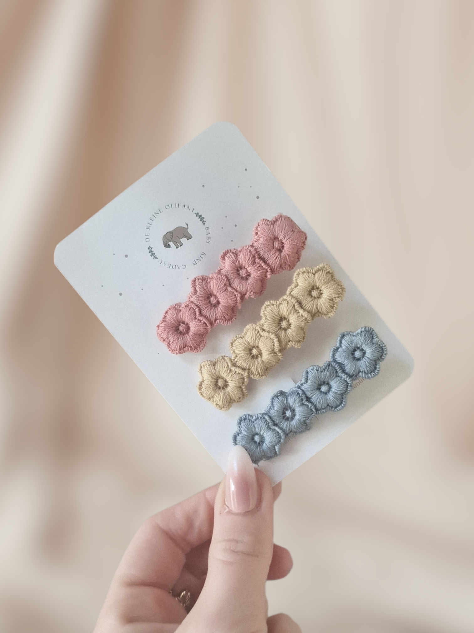 Haarspeldjes Kind - Bloemen - Oranje/Geel/Blauw