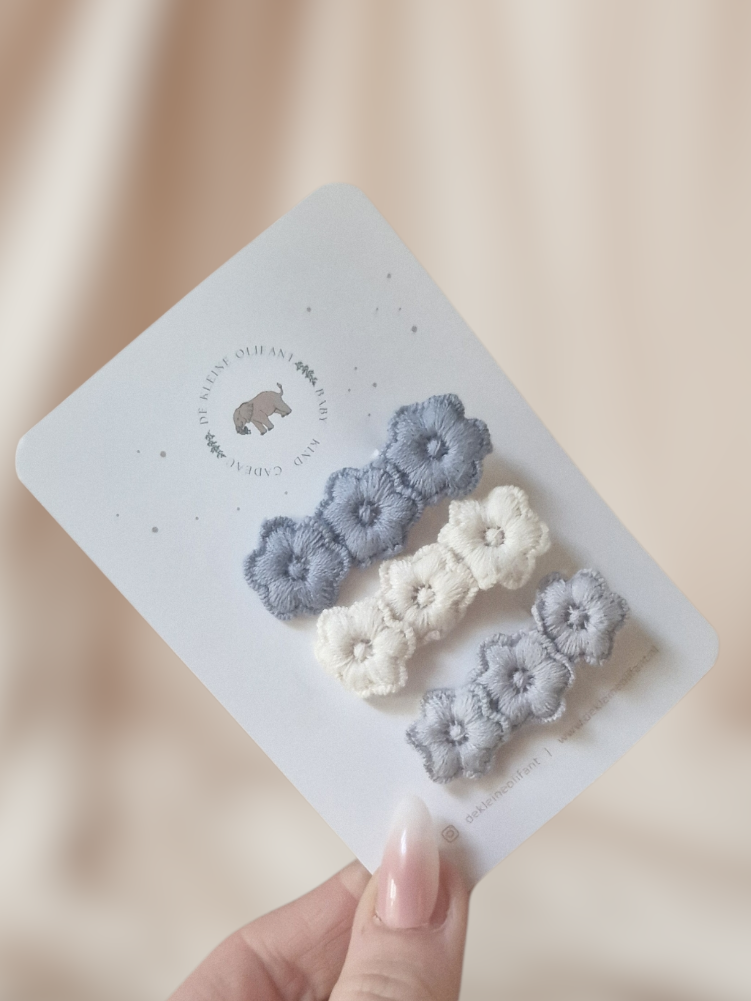 Haarspeldjes Kind- Bloemen - Licht Blauw/Wit/Blauw