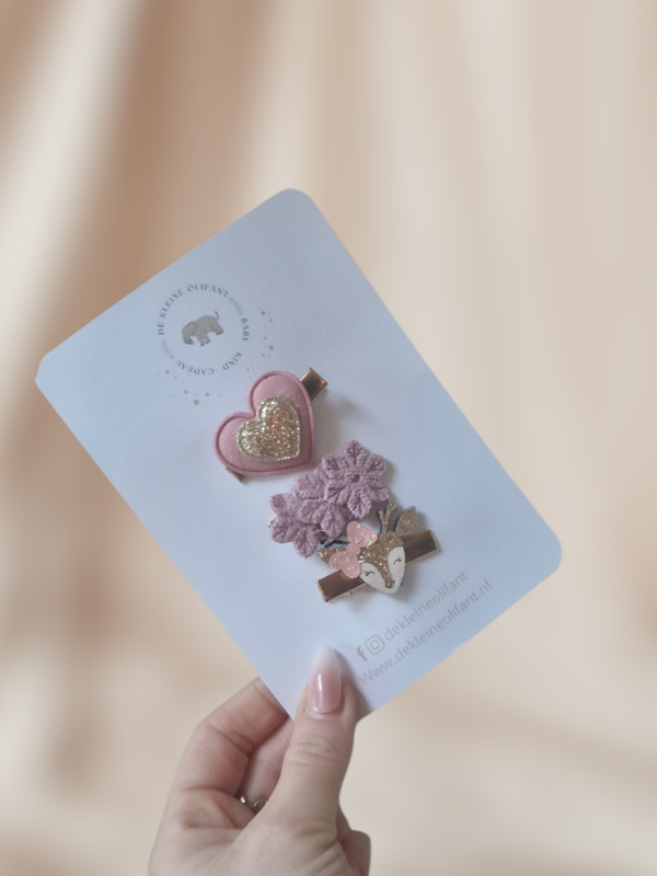 Haarspeldjes Kind- Mix - Hertje - Roze