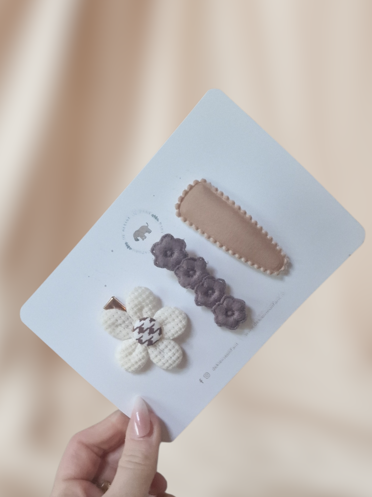 Haarspeldjes Kind  - Bruin - Bloem/Neutraal