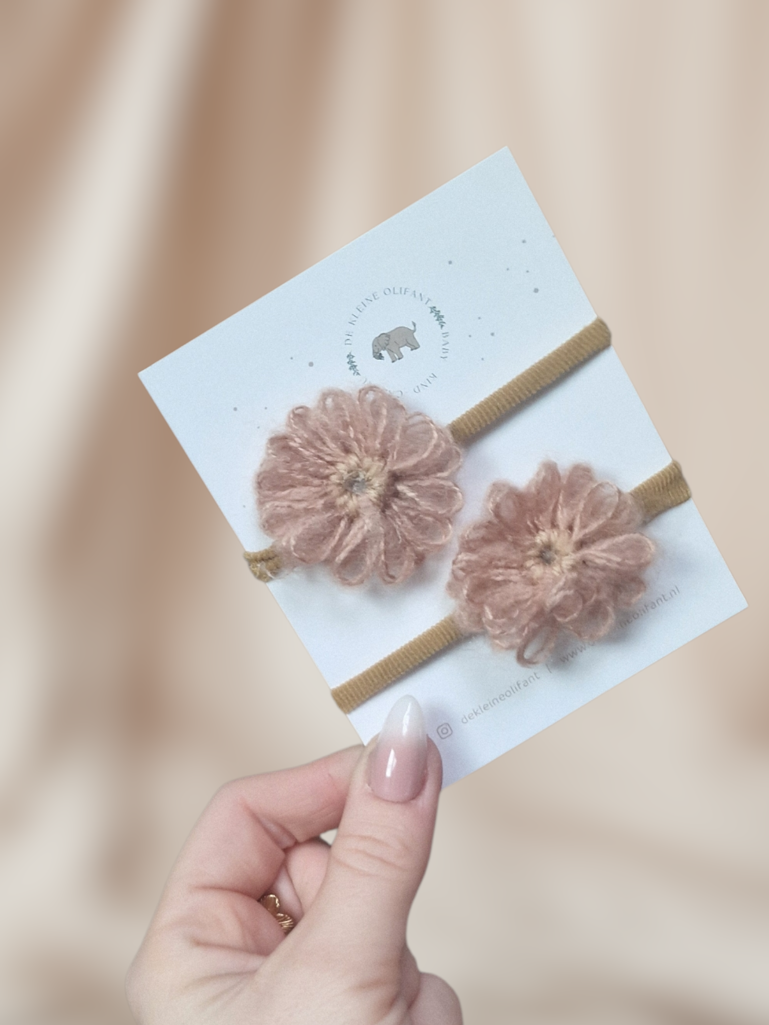 Haarelastiekjes Kind - Bloem - Bruin