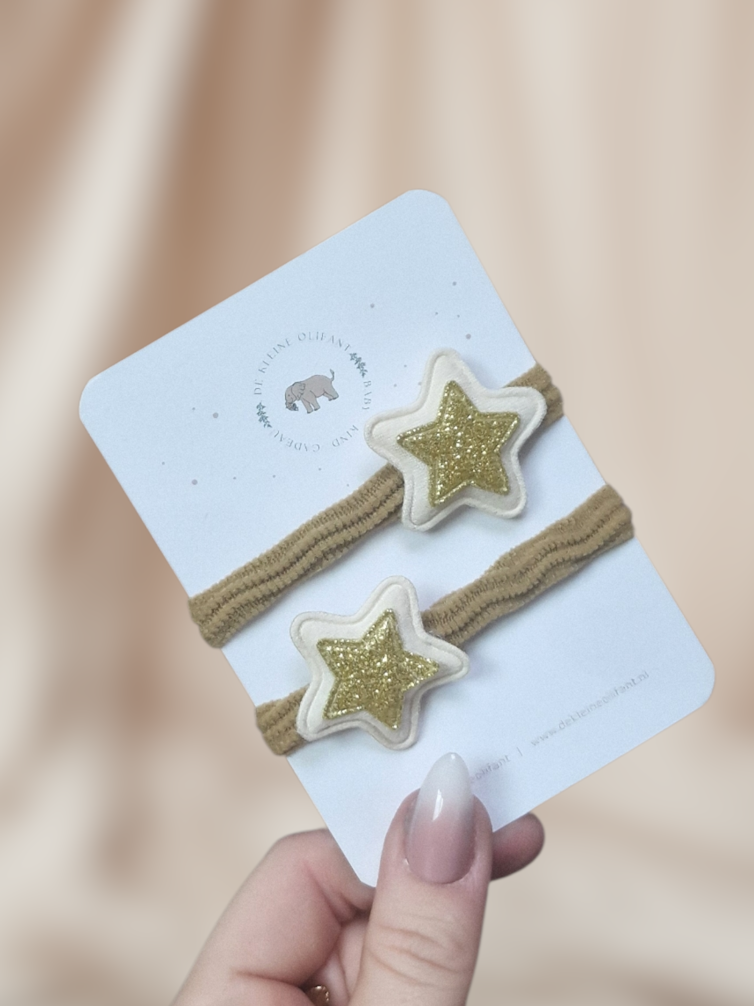 Haarelastiekjes Kind - Sterren Glitter/Goud