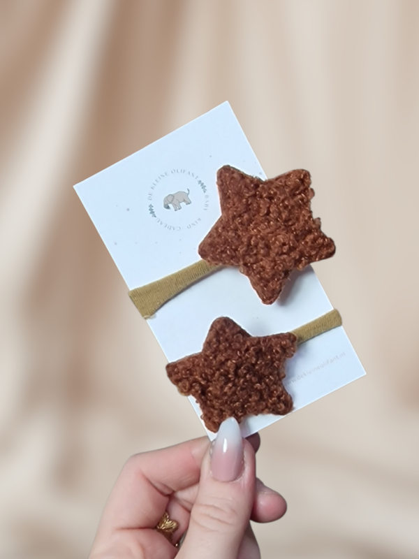 Haarelastiekjes Kind - Ster - Teddy/Bruin