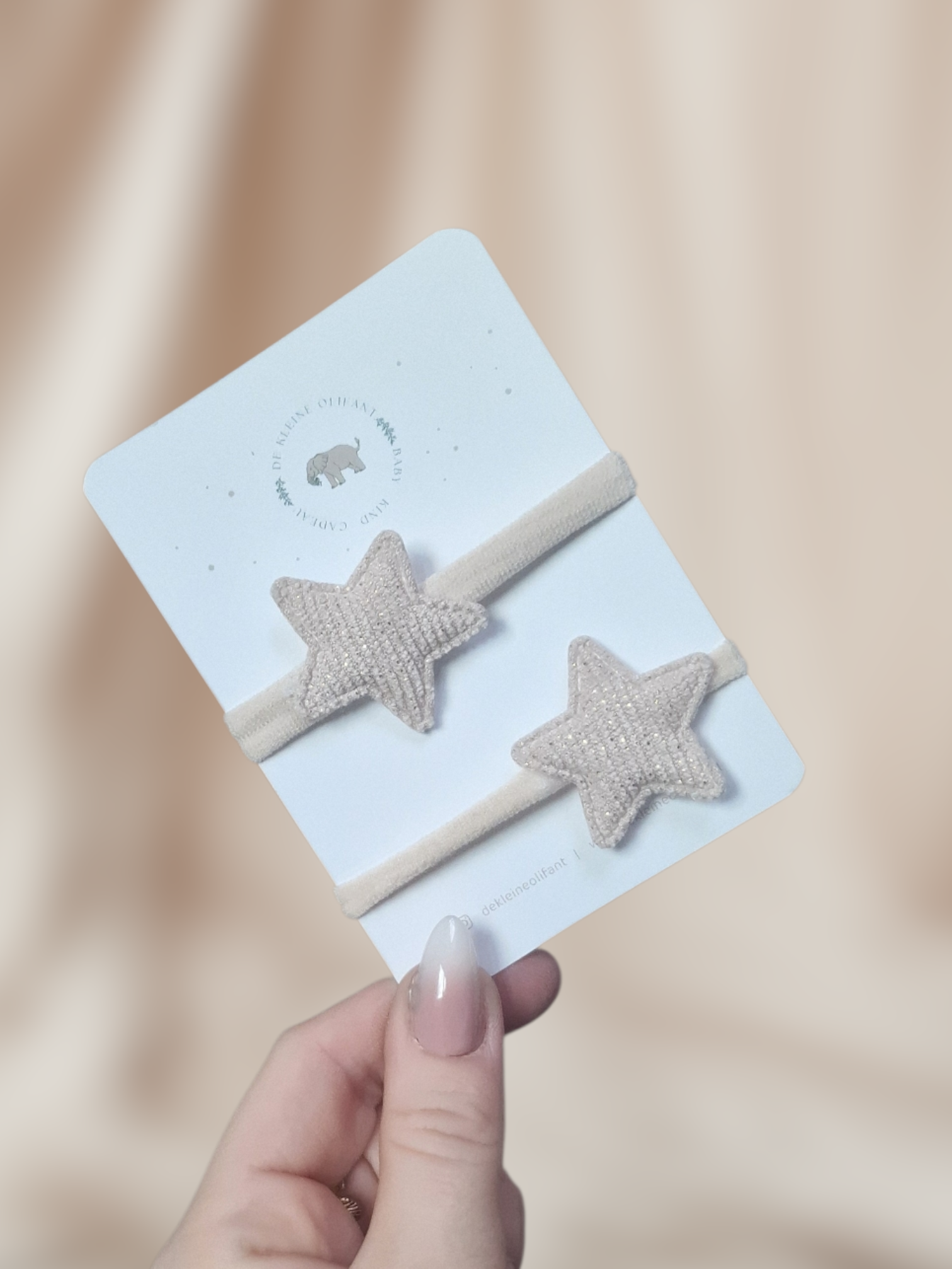 Haarelastiekjes Kind- Sterren - Goud/Creme