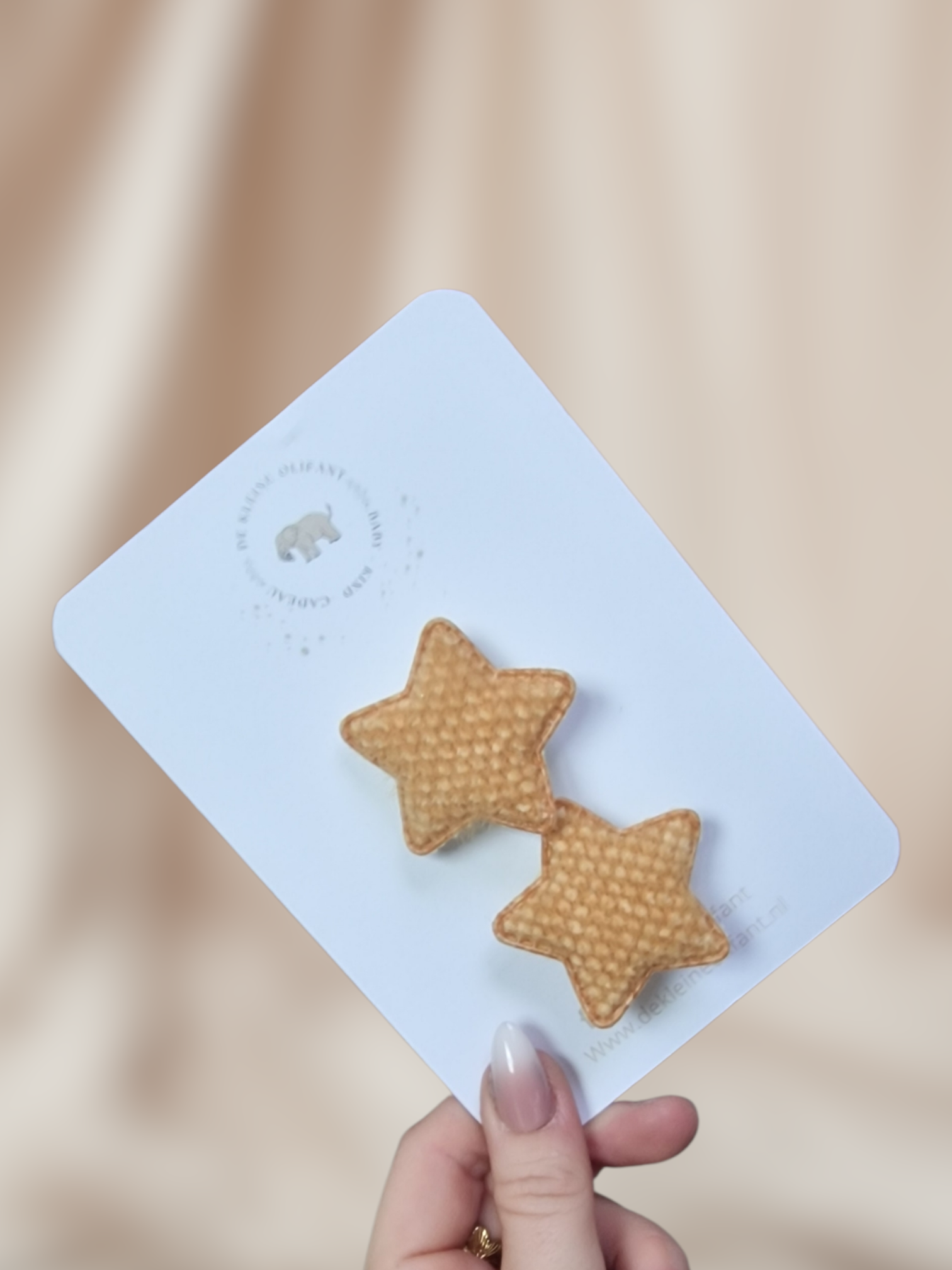 Haarelastiekjes Kind - Ster - Fluffy/Geel