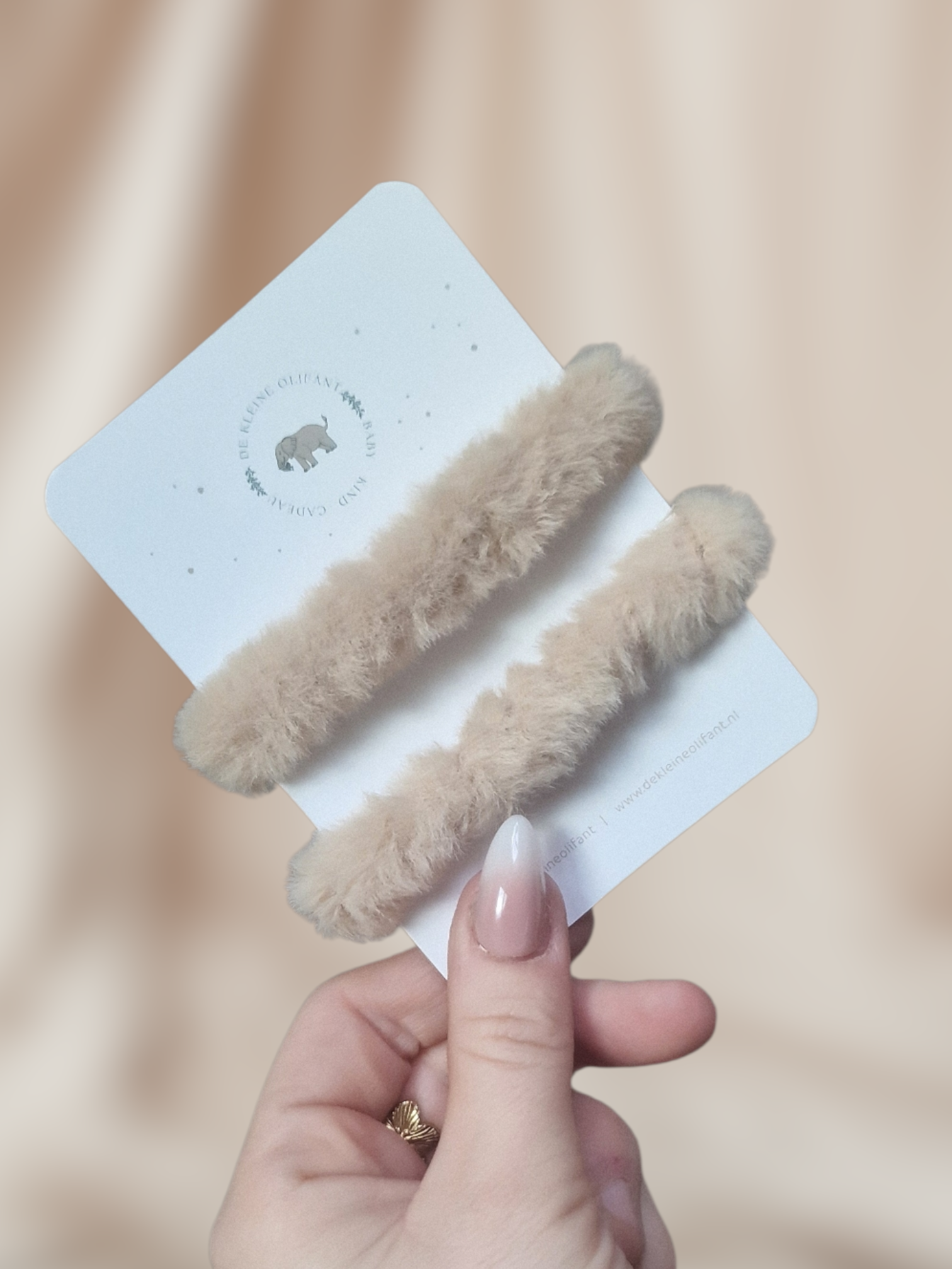 Haarelastiekjes Kind - Fluffy - Beige