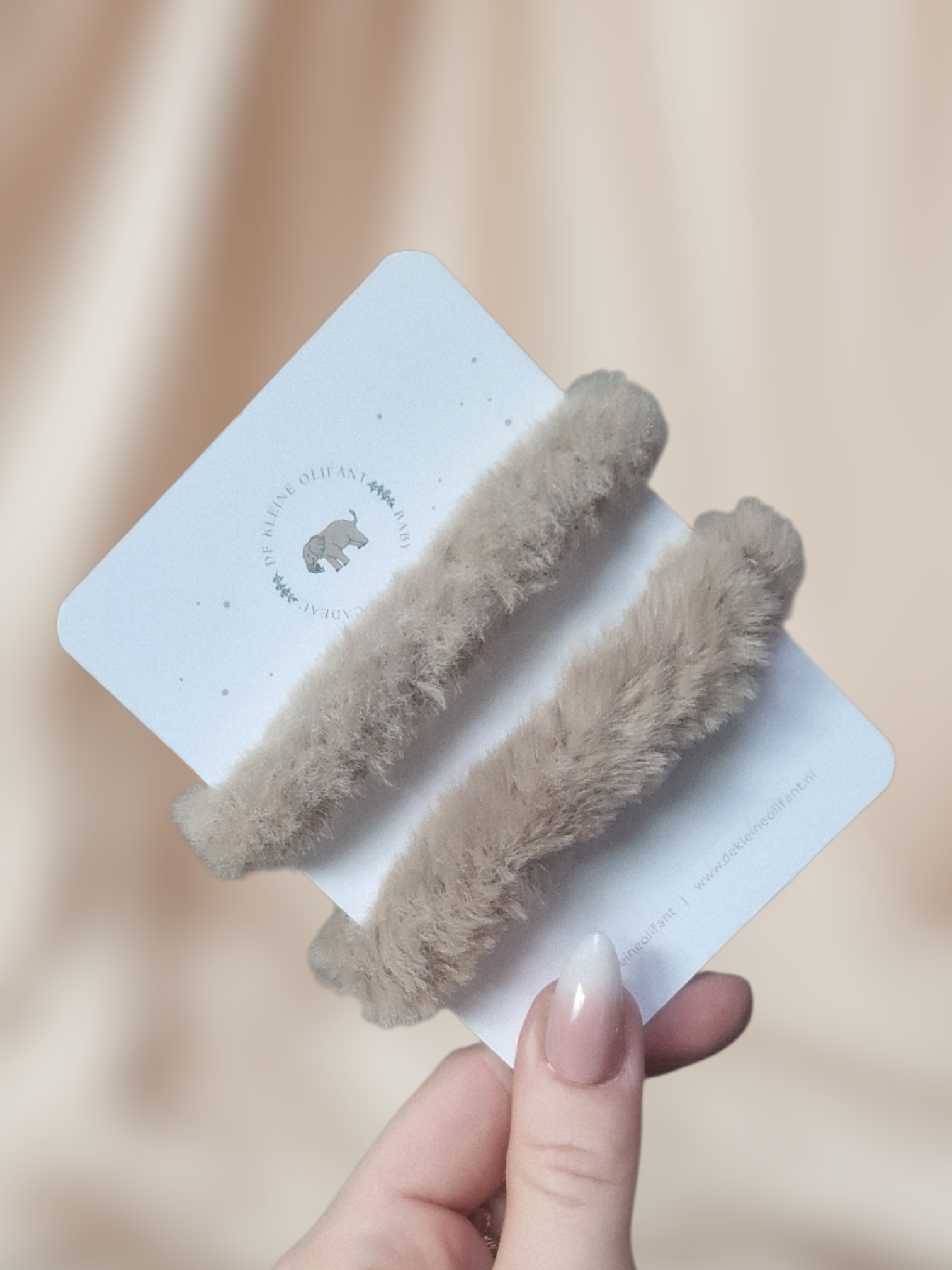 Haarelastiekjes Kind - Fluffy - Taupe