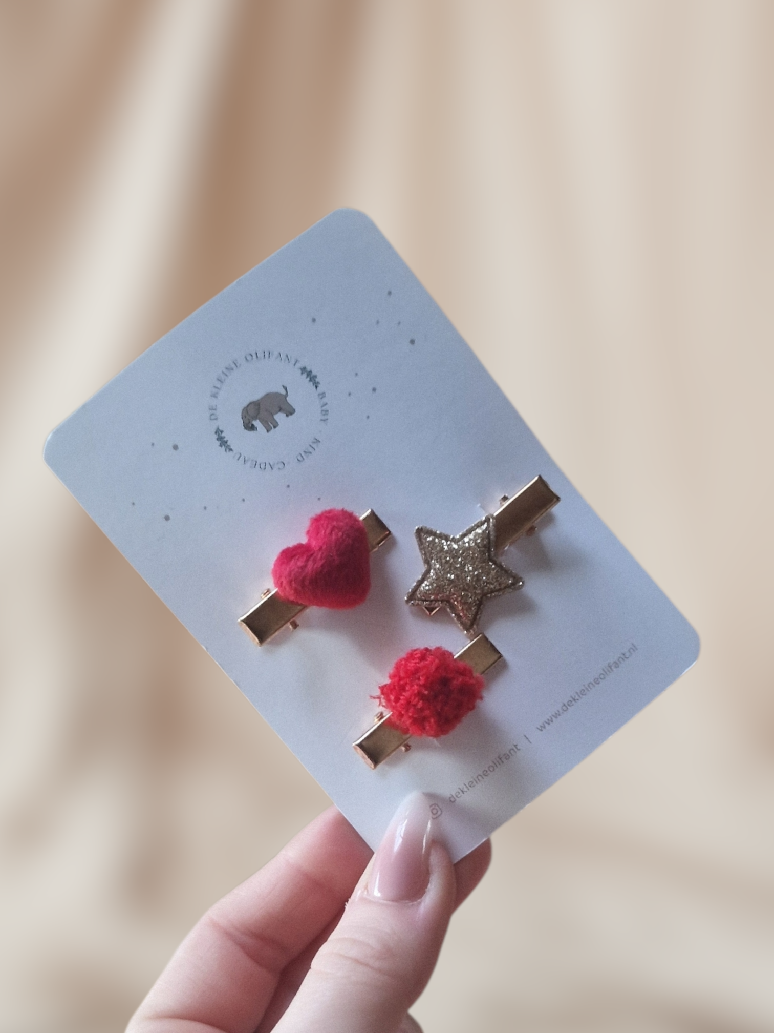 Haarspeldjes Baby - Rood/Pompom