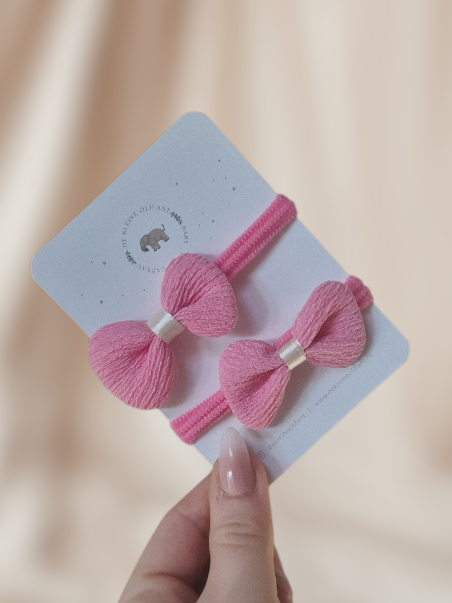 Haarelastiekjes Kind- Strik - Roze