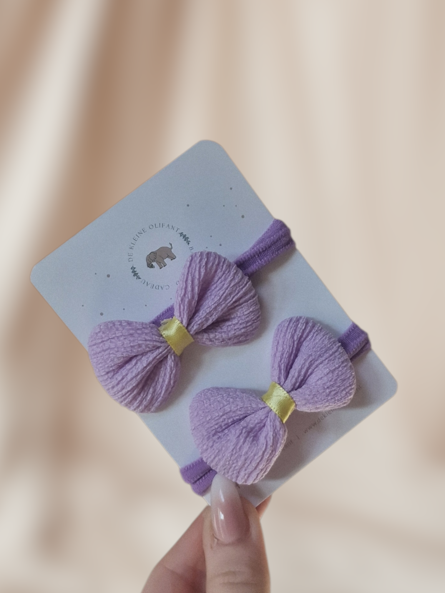 Haarelastiekjes Kind - Strik - Paars