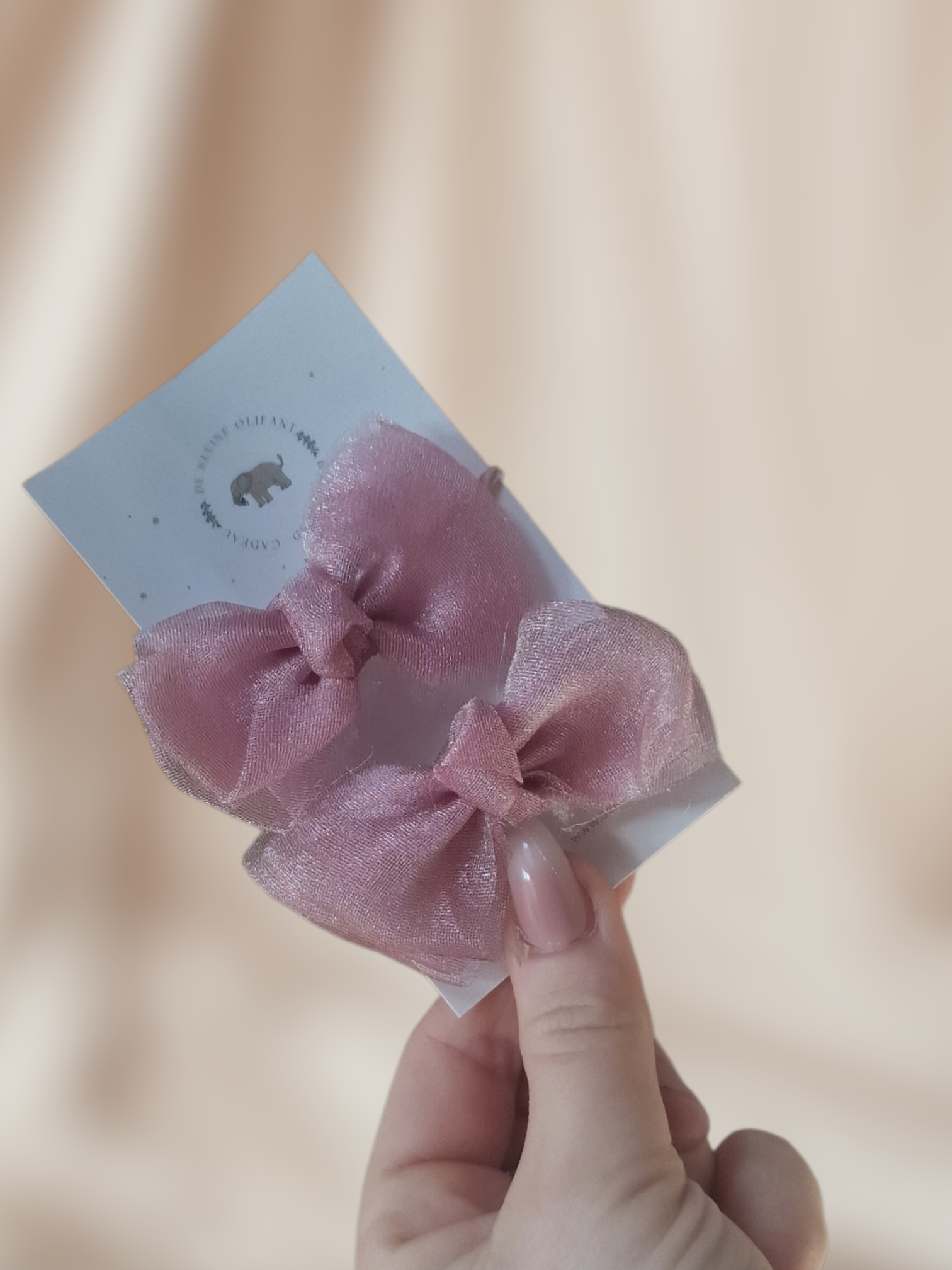 Haarelastiekjes Kind - Strikje - Roze/Glitter