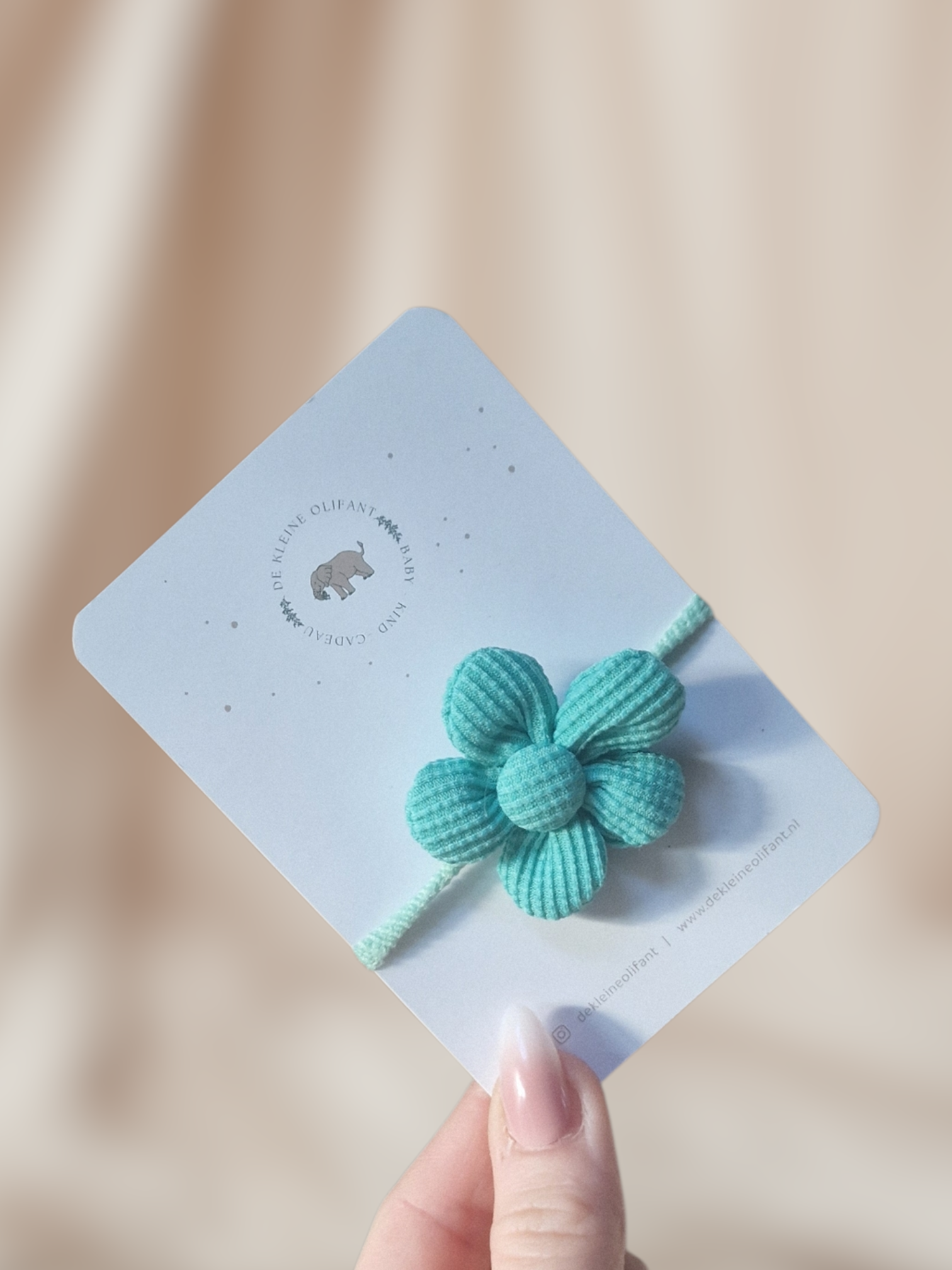 Haarelastiekje Kind- Bloem - Mint Groen