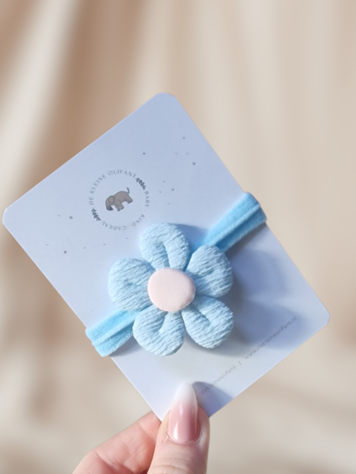 Haarelastiekje Kind - Blauw / Crème