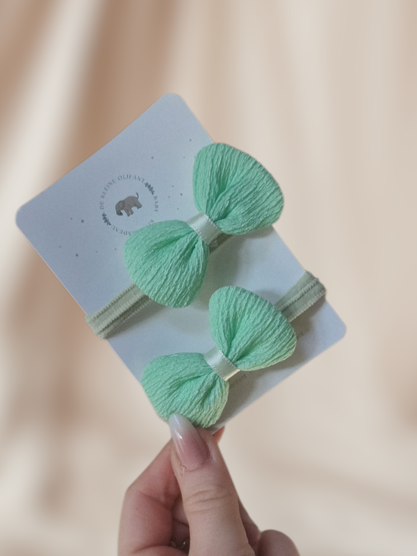 Haarelastiekjes Kind - Strik - Groen