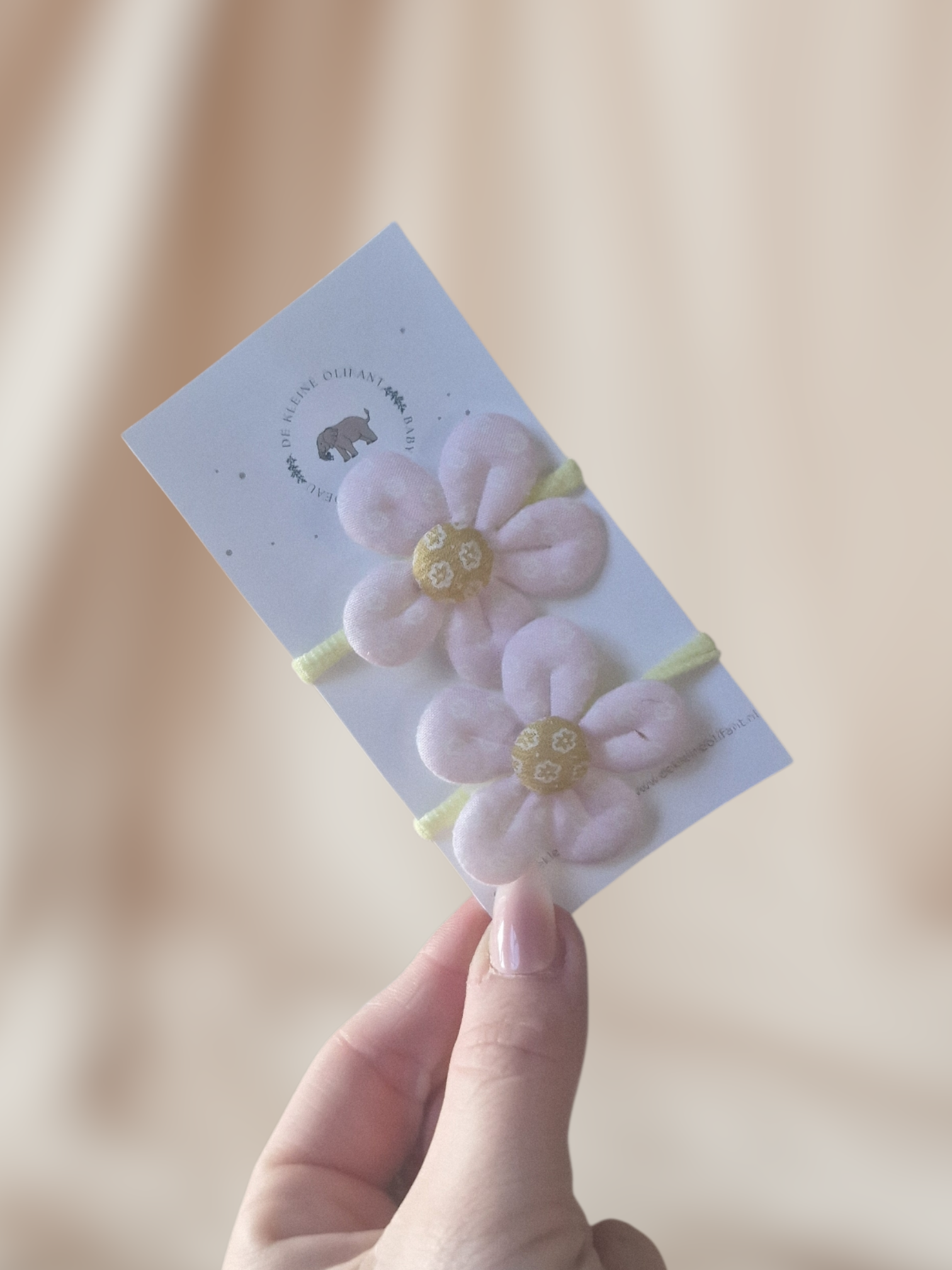 Haarelastiekjes Kind - Bloem - Roze/Geel