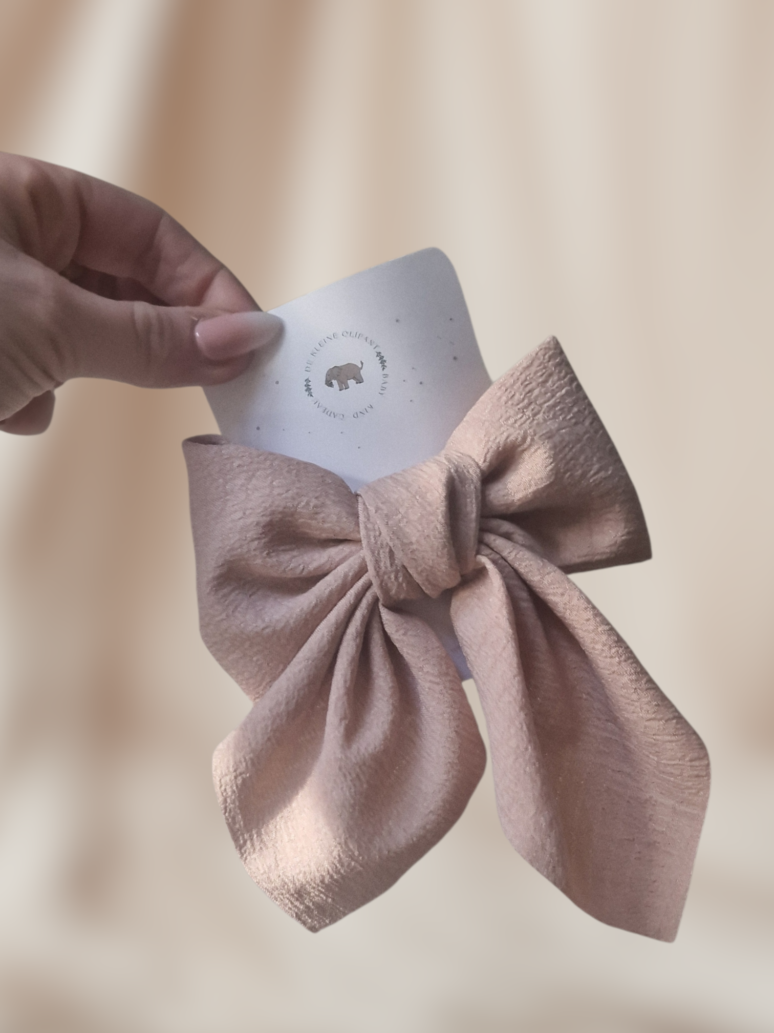 Haarspeld Kind - Grote Strik - Effen Taupe