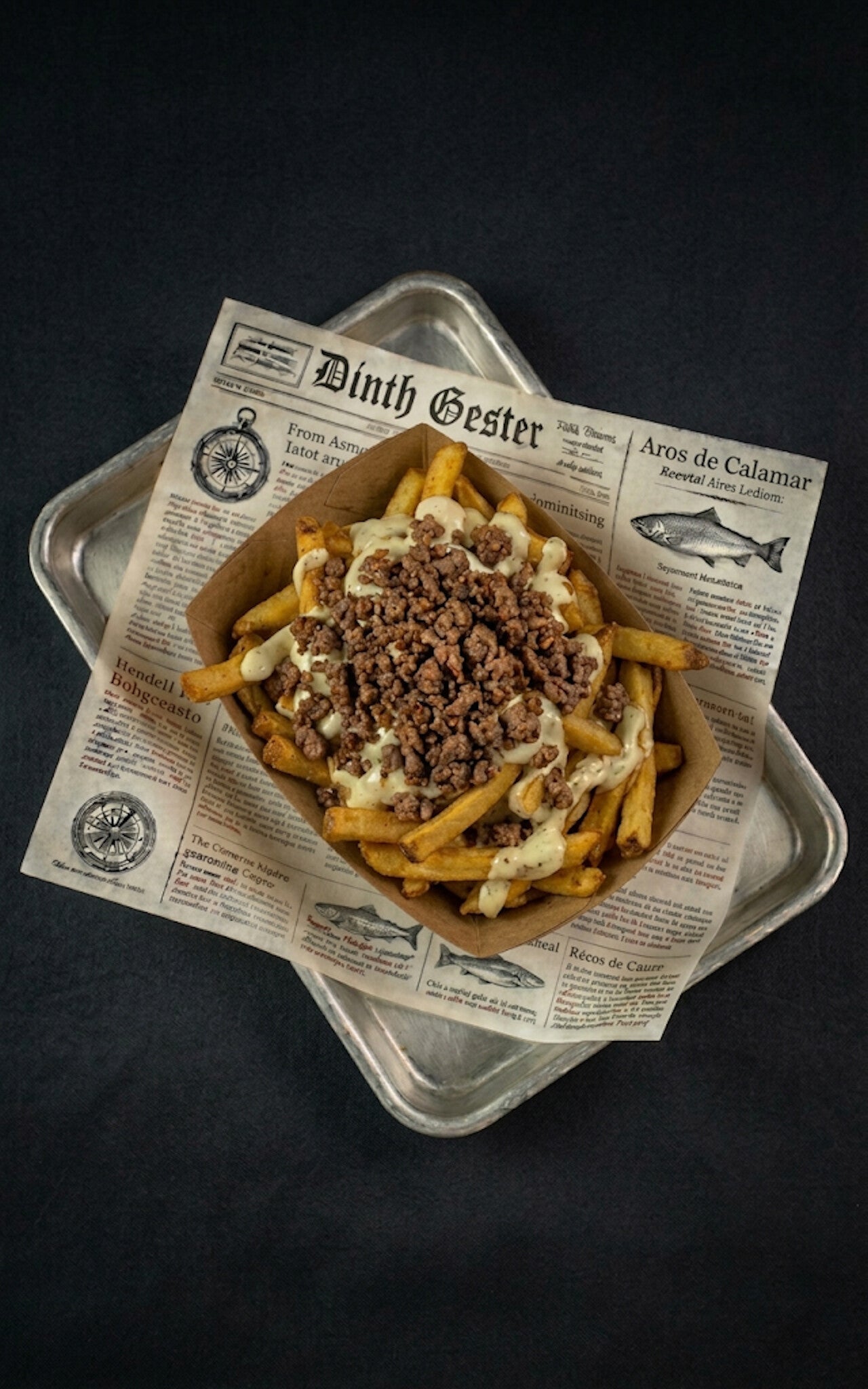Ración de Patatas con carne picada acompañadas de nuestra exclusiva salsa mayo Wasa, un viaje de sabores.