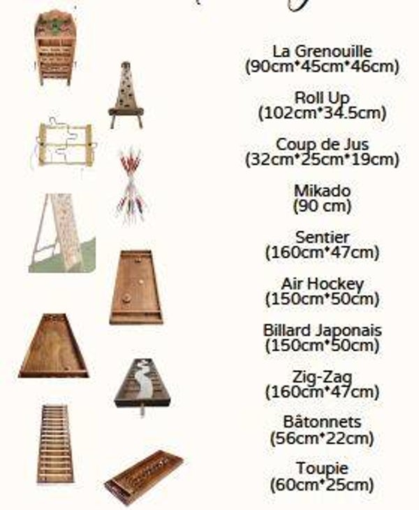 Forfait : 10 jeux en Bois