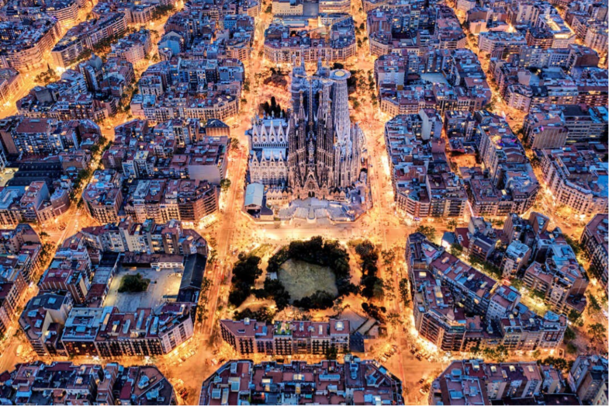vista aerea de  Eixample Barcelona