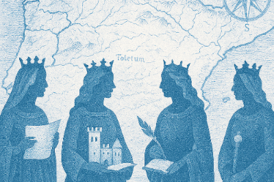 Sonmbra de 4 reinas en el mapa de España
