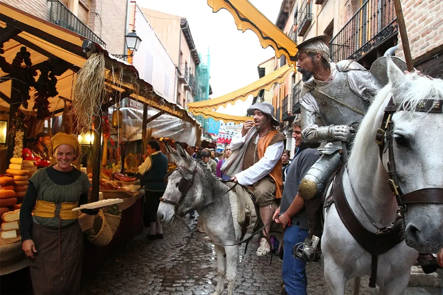 Sancho y Don Quijote en el Mercado Cervantino