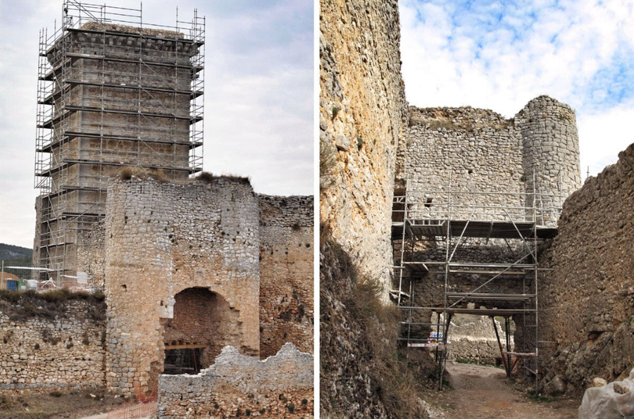 Trabajos de rehabilitación del castillo templario de Ucero, Soria