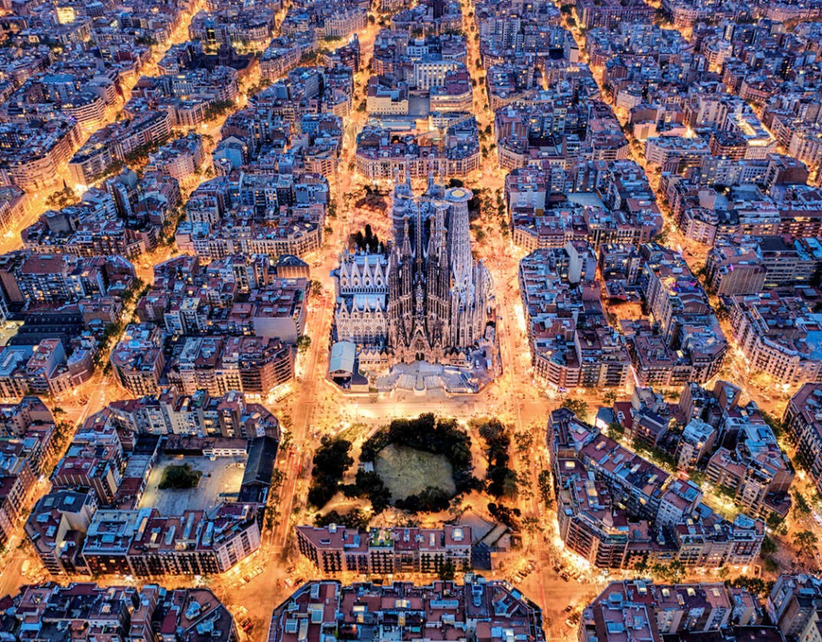 vista aerea de Eixample Barcelona