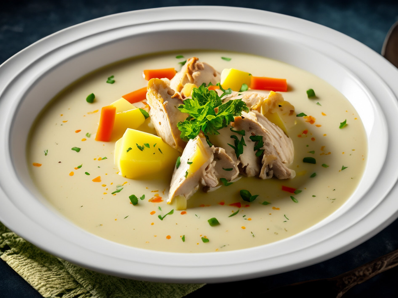 Waterzooi Guiso cremoso de pescado o pollo con verduras, nata y huevo. Originario de Gante, pero muy presente en los menús de Brujas.