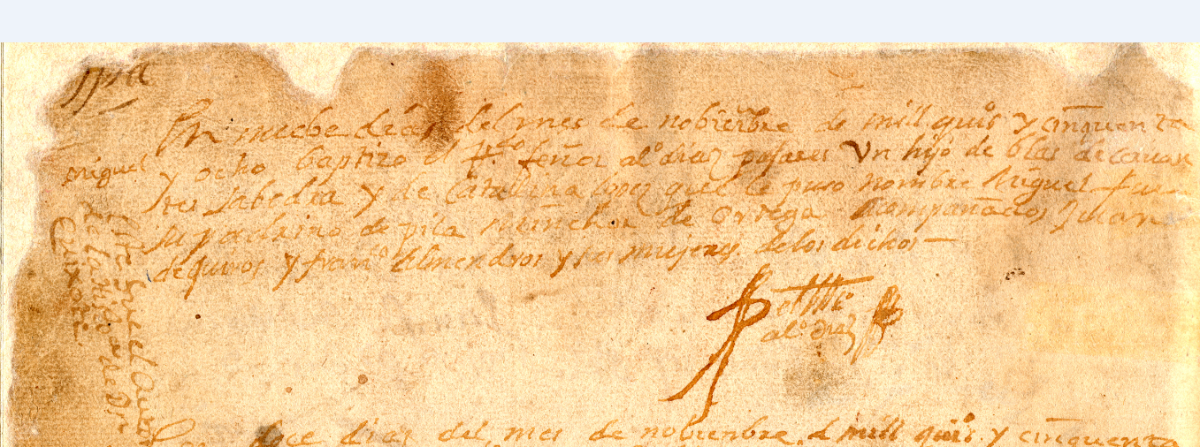 Acta Bautismo Miguel de Cervantes, Alcalá de Henares