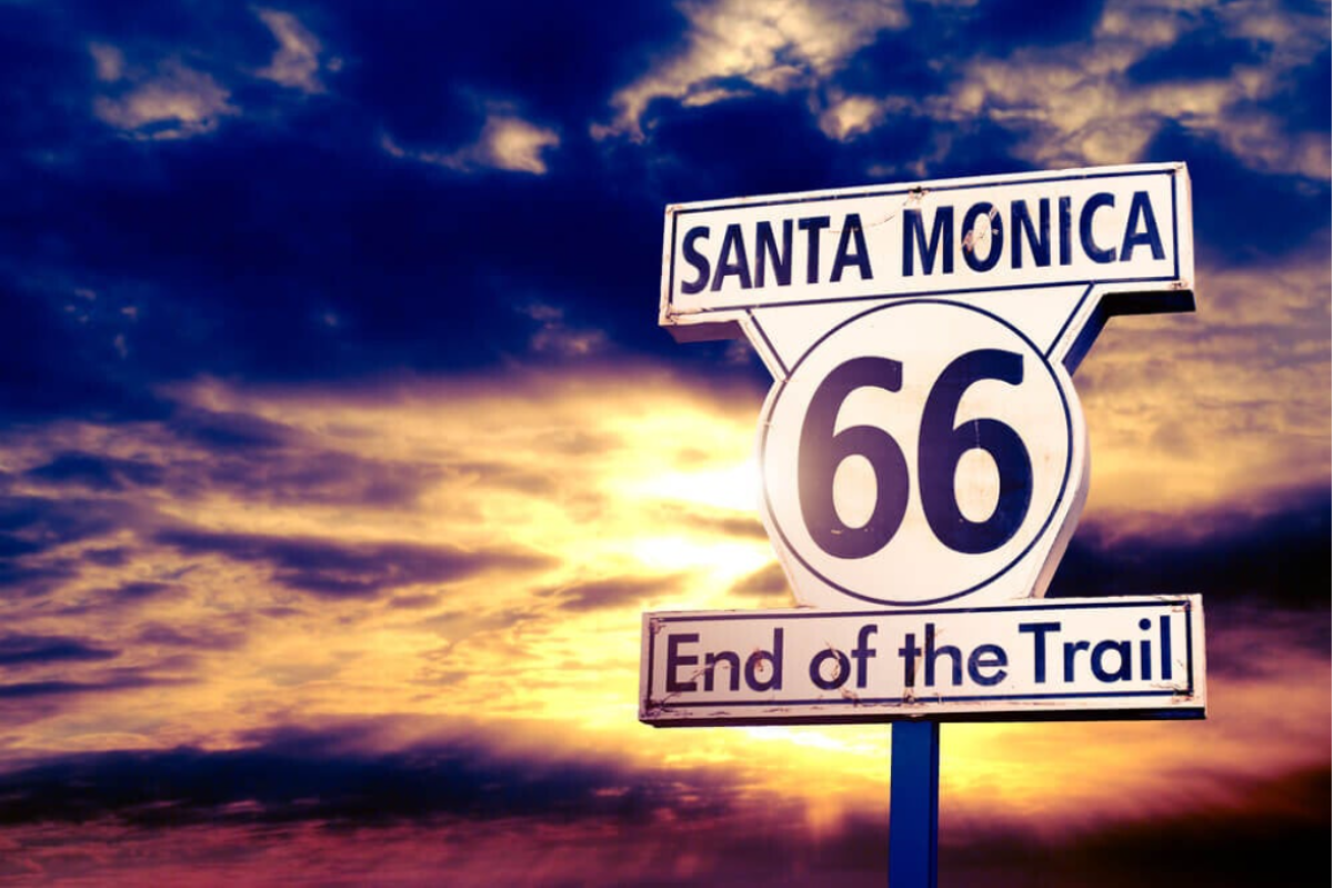 fin ruta santa monica, California