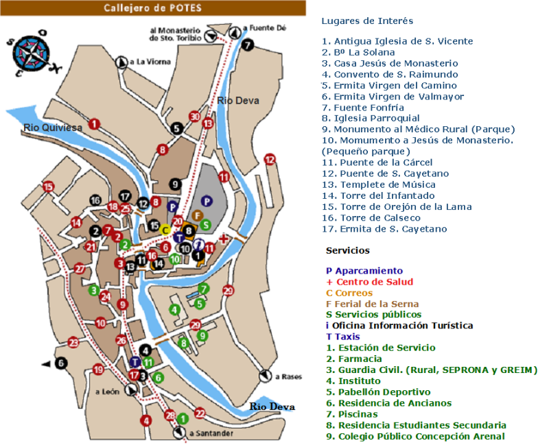 Mapa Callejero de Potes