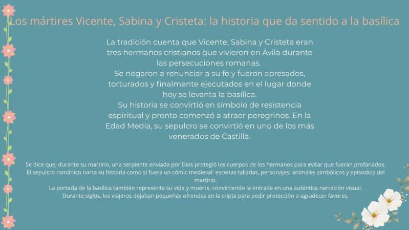 Historia de los niñós mártires Basilica de San Vicente. Ávila