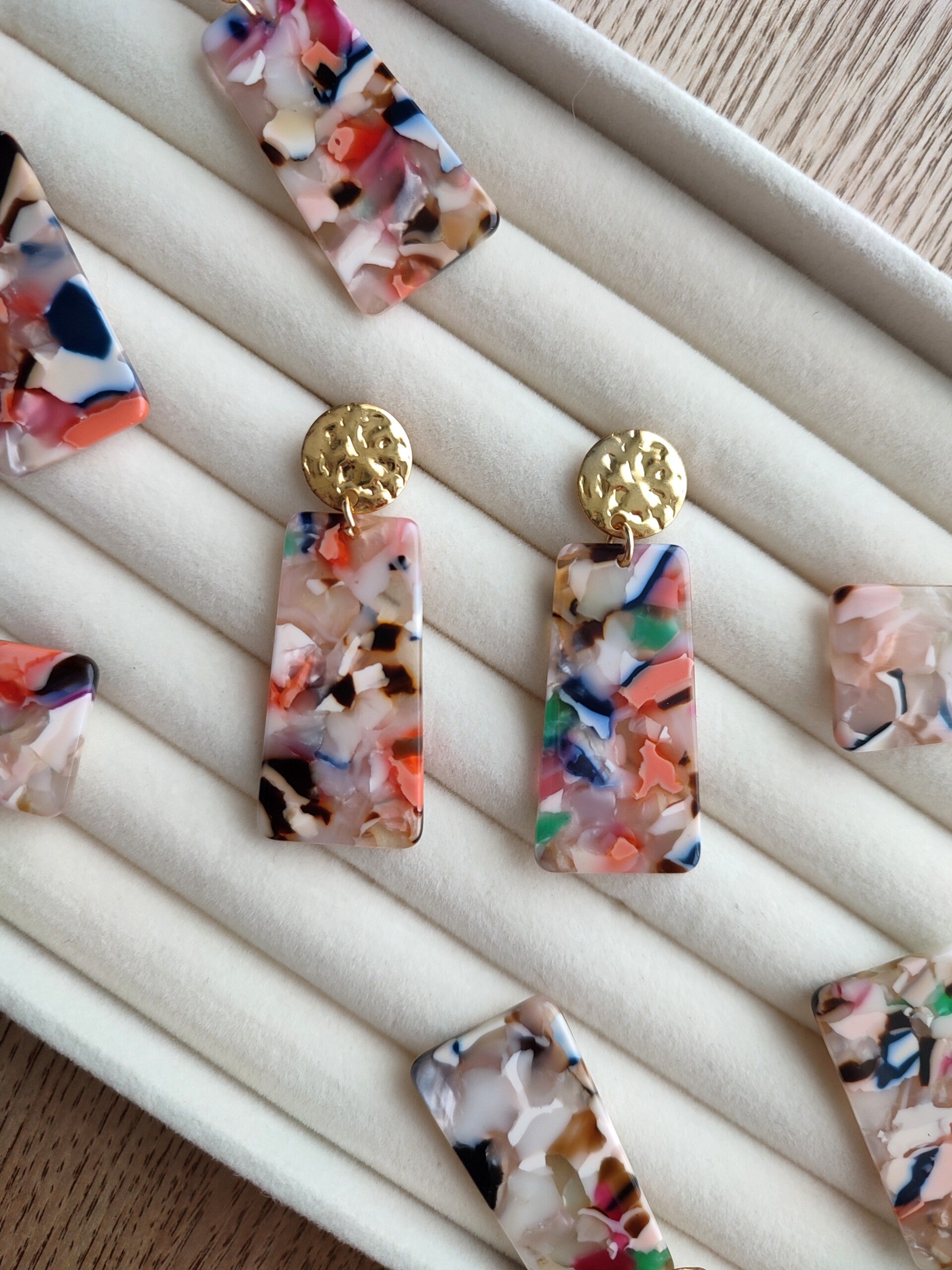 Boucles d’oreilles Alma – Doré & Multicolore