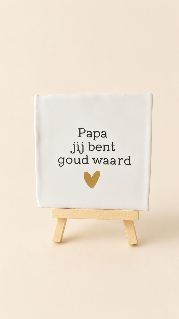Tegeltje papa wit