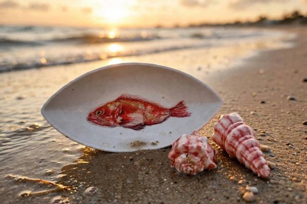 Vassoio ovale con pesce rosso