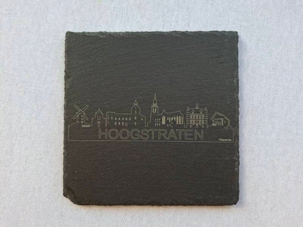 Leisteen gegraveerd met skyline