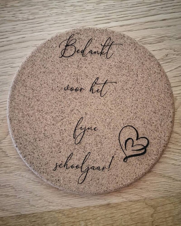 Kurk onderzetter Bedankt voor het fijne schooljaar