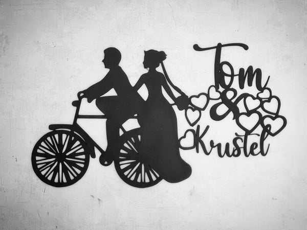 Fietsend koppel gepersonaliseerd