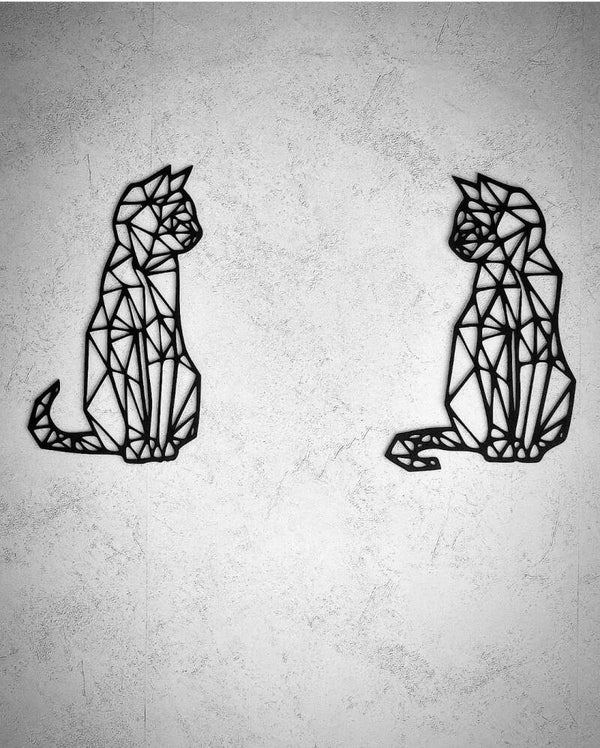 Set van 2 poezen die naar elkaar staren