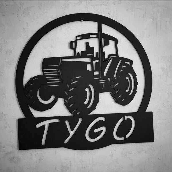 Traktor met gepersonaliseerde naam naar keuze