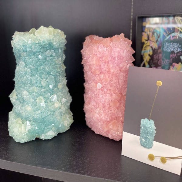 Small crystal vase Baby pink