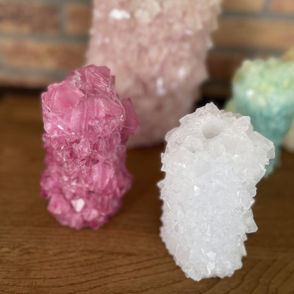 Mini crystal vase white