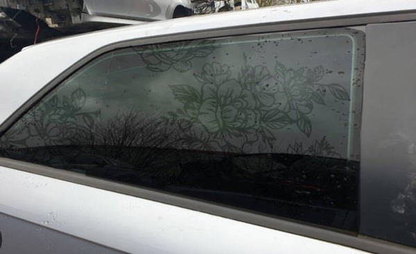 Floral rear quarter window decal