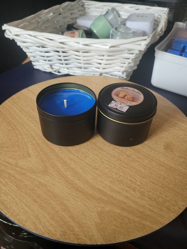 Medium black container candles
