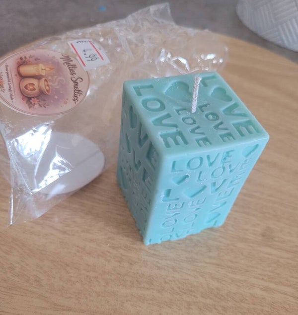 Small scented square love candle
