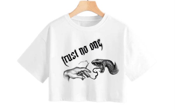 Trust no one crop top
