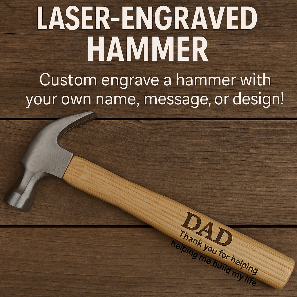 Laser engraved hammer