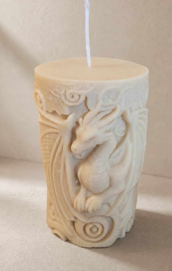 Scented dragon pillar candle